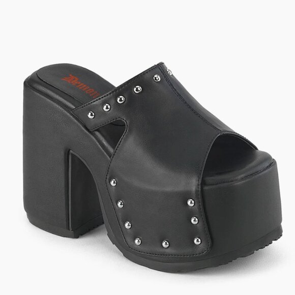 Camel-109 Demonia Platform Sandals Chunky Heel Slides NWT/NEW - Picture 1 of 2